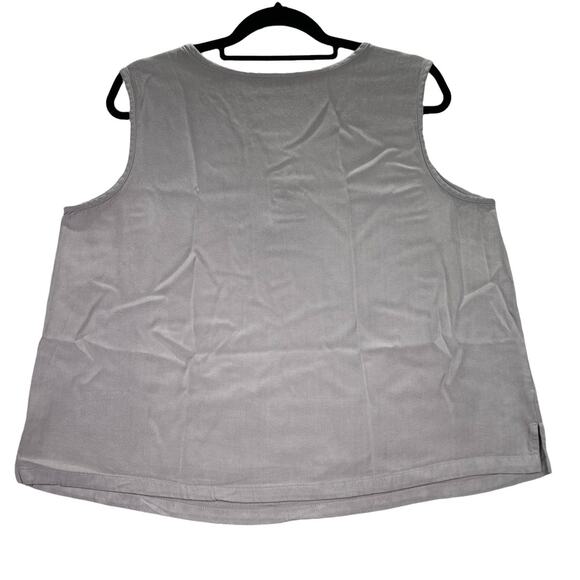 Jaclyn Smith Taupe Beige Sleeveless Summer Tank Top Blouse 1X - Picture 2 of 11